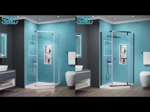 Prism Neo-Angle Frameless Shower Door 38 in. W x 72 in. H Corner Shower Enclosure,6mm Clear Glass