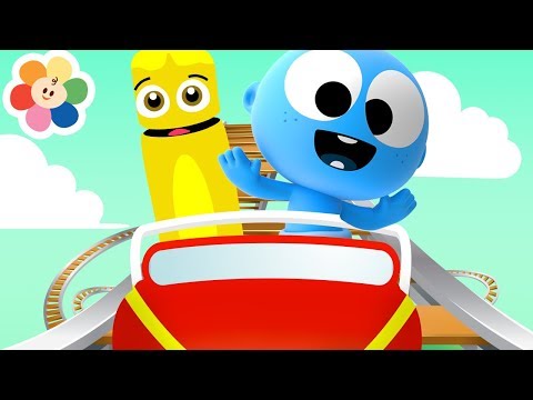 Roller Coaster Fun with Laughing GooGoo Baby & Color Crew | Theme Park Coloring for Kids & Babies