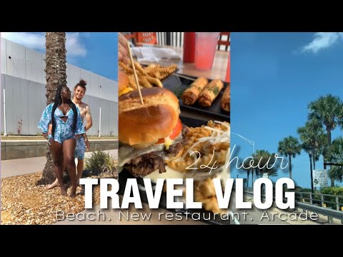TRAVEL VLOG|| UNPLANNED GET AWAY + BEACH + GREAT FOOD +NEW RESTAURANT + GIANT ARCADE + IG PICTURES