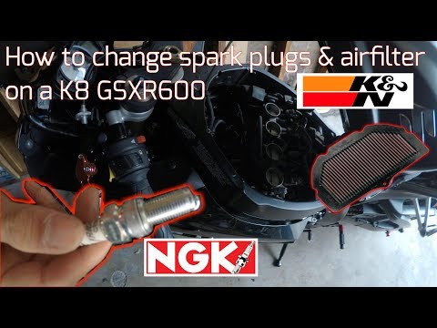 DIY How to Change Spark Plugs and Air Filter on a k8 GSXR600 #diy