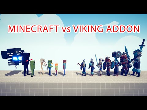 MINECRAFT Team vs VIKING ADDON Team - Totally Accurate Battle Simulator TABS