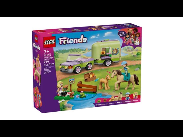 Vídeo relacionado con LEGO Friends Remolque para Caballo y Potrillo - Set de Juego con 4 Figuras de Animales inc. Caballos de Juguete, Coche, 2 Mini Muñecas y Accesorios - Regalo de Cumpleaños para Niñas de 7+ Años - 42695