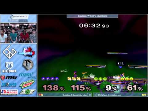 Duck & KJH (Samus, Fox) vs KK & Riddlebox (Sheik, Peach) - EGL - SSBM Doubles Winners Quarters