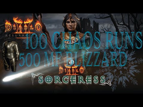 Can you guess what drops? 500MF! 100 CHAOS RUNS Blizz Sorc! What to expect with 500 Magic Find D2R