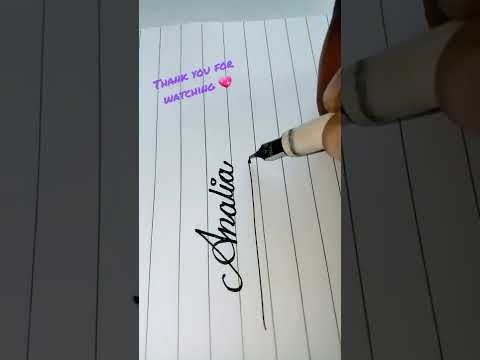 How to write baby girl name Analia in cursive writing / #calliography #handwriting