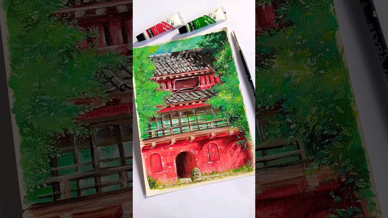 Spirited Away Painting ❤️🍃 / Studio Ghibli Painting Scene 💖 / Anime Painting #ghibli