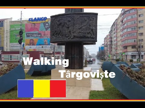Walking in Târgoviște - City Sound 4k (rainy day)