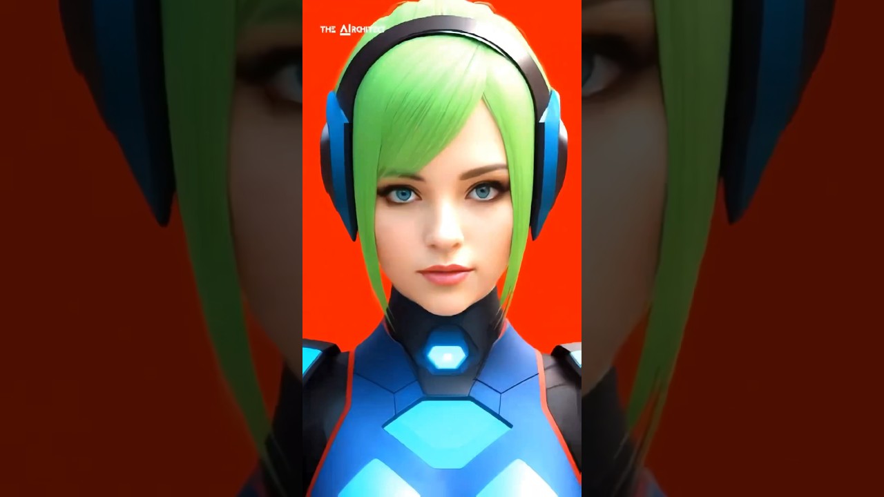 AI-Generated Portraits: A Cute Robot Girl Art - Stable Diffusion Animation #Shorts