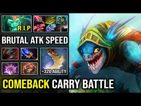 EPIC Comeback Battle +320 Agility Giant's Ring Slark Vs LEVEL 30 Desolator 2 Wraith King Dota 2