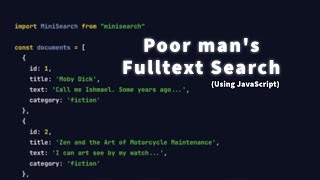Implementing Full-text Search using Minisearch