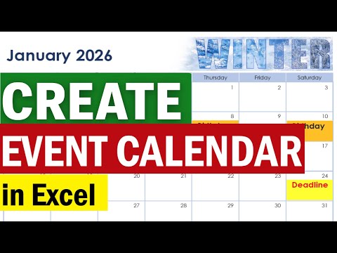 How to Make an Event Calendar in Excel | How To Make Calendar in Excel 2025 | Excel Event Calendar