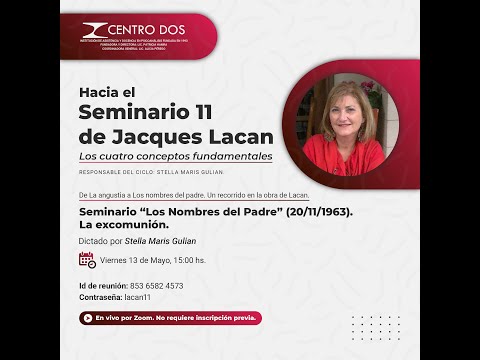 Hacia el Seminario 11 de Jacques Lacan De la angustia a los nombres del padre 4º-Stella Maris Gulian