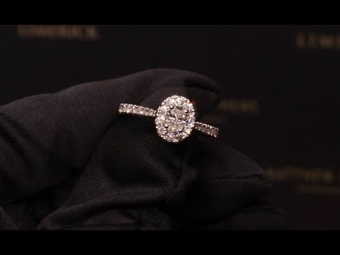 #86806 | T0.68ct/C0.30ct | Oval Halo Diamond Engagement Ring with Diamond Shoulders |Set in Platinum