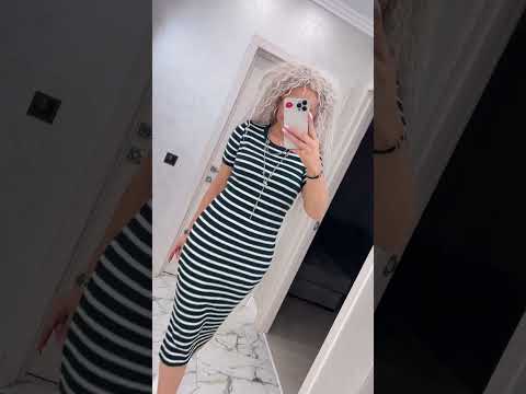 Весенне-летнее платье "Виола" миди в полоску на каждый день ( Размер 42-50), Бутылка - фото 1 - id-p2133556696