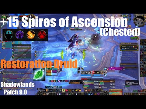 +15 Spires of Ascension Chested - Night Fae Restoration Druid PoV - World of Warcraft Shadowlands