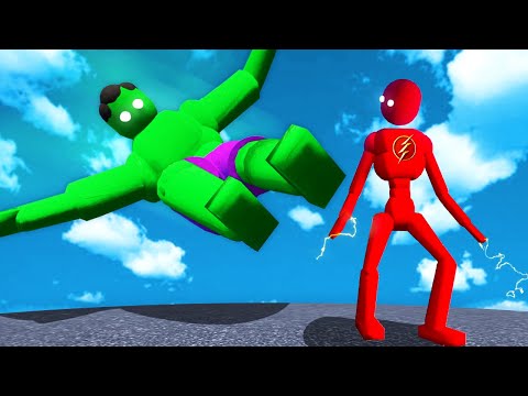 Fighting Ragdoll HULK as The Flash... (Overgrowth Mods)