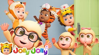 Be Careful In The Bed | Five Little Monkeys Jumping On The Bed + More | Jolly Jolly - Kids Songs