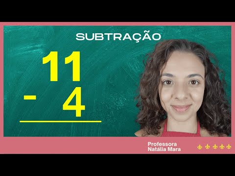 "11-4" "11 menos 4" "Subtrair 4 de 11" "Matemática passo a passo" "Subtração passo a passo"