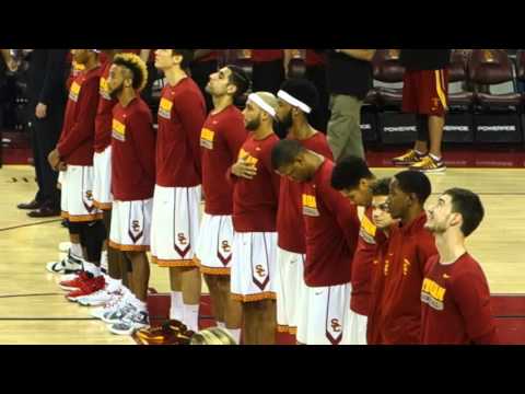 USC Men's Basketball Team Salutes America Before their ASU Game