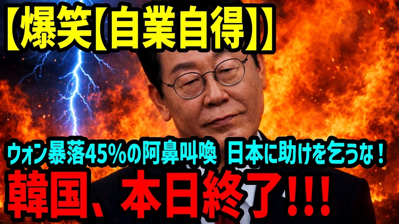 【海外の反応】「ウォン暴落は日本のせいだ！」韓国離れ加速で韓国経済が傾く中、衝撃発言で日本へ責任転嫁をする李在明...→日本がトドメの一撃をお見舞いした結果【関連動画1本】