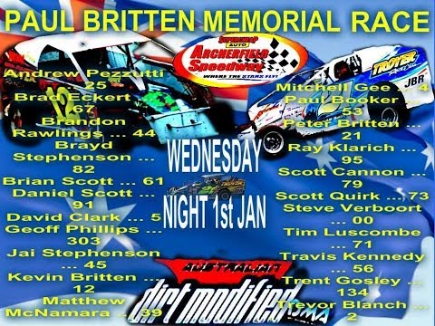 V8 Dirt Modifieds Dash Archerfield Speedway 1/1/14