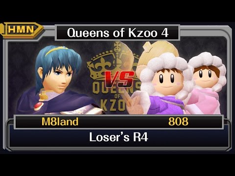 Queens of Kzoo IV Melee - M8land (Marth) vs. 808 (Ice Climbers)