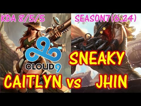 C9 Sneaky Caitlyn vs Jhin / Solo ranked replay /kda 8-5-5/【LOL NA】【Pro replay】