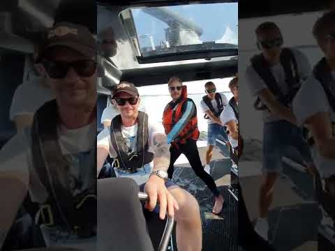 Short ride in a Marell M15 patrolboat with quad outboard engines.