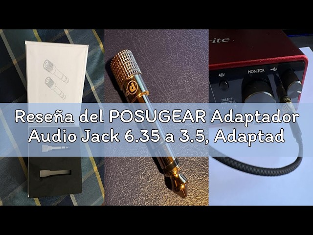Vídeo relacionado con POSUGEAR Adaptador Audio Jack 6.35 a 3.5, Adaptador Convertidor de Audio Estéreo de Jack 3,5 mm Hembra a 6,35 mm Mach