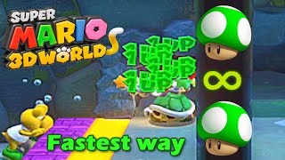 Super Mario 3D World - Infinite Lives Glitch (Fastest way to get 1,110 1-Ups)