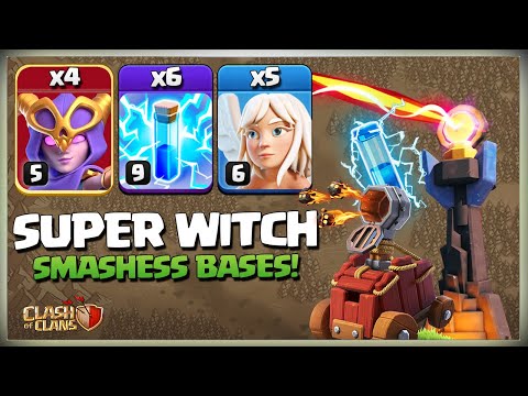 Th13 Super Witch Smash | Th13 Zap Super Witch | Th13 Super Witch Attack Strategy Clash of Clans coc