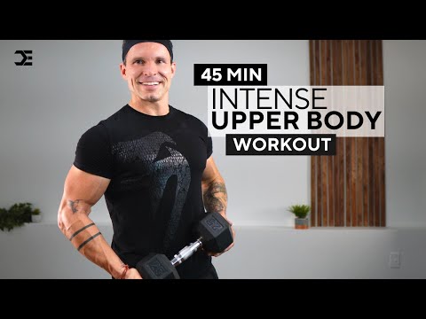 45 Min DB UPPER BODY WORKOUT | Strength + HIIT at Home