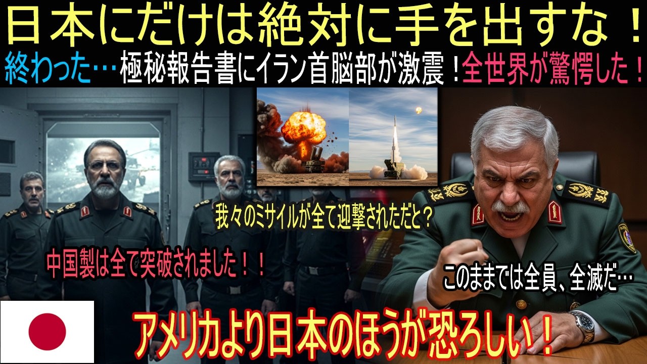 【海外の反応】「アメリカより日本が真の恐怖だ」イラン首脳部を号泣させた極秘報告書！全世界が驚愕した奇跡｜海外感動ストーリー｜AI物語