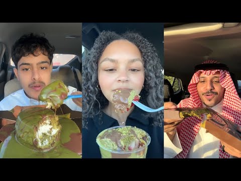Dubai chocolate dessert TikTok ASMR mukbang compilation!