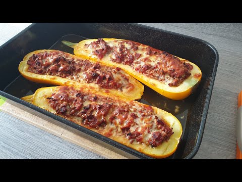 Stuffed marrow with mince and chorizo/ zucchini/...