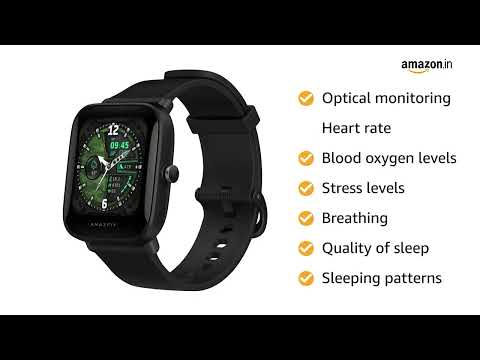 Amazfit Bip U Pro Smart Watch with Built-in Alexa, 9-Day Battery Life. Large HD Display (Black)