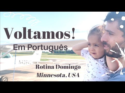 VOLTAMOS EM PORTUGUÊS! Rotina domingo 2 crianças e cachorro nos EUA, VLOG 4K!