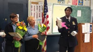 NYPD honors longtime crossing guards in ceremony at 122 Precinct