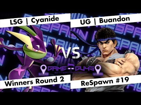 LSG | Cyanide (Greninja, Toon Link) vs UG | Buandon (Ryu) - WQF - ReSpawn #19