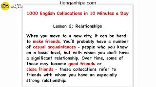 1000 English Collocations in 10 Minutes a Day – Lesson 2 – Relationships
