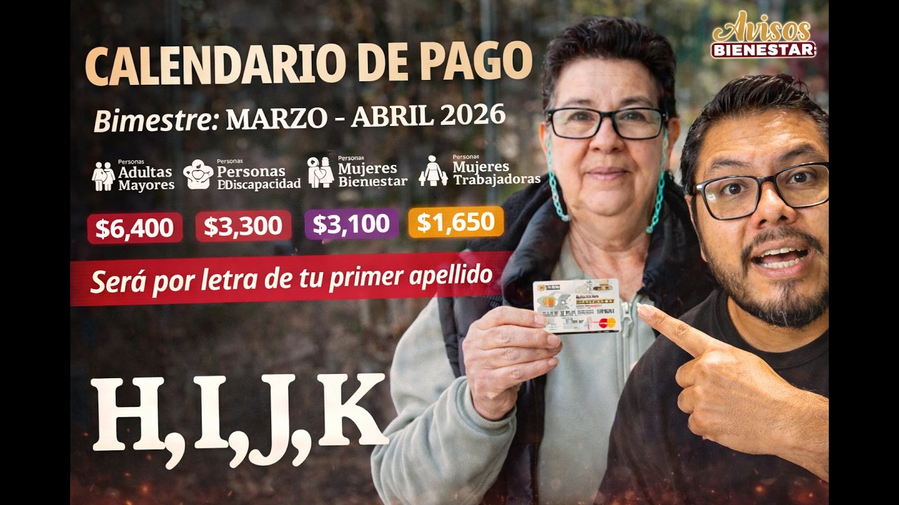 ¡HOY 11 DE MARZO! pago de la pensión bienestar adultos mayores con letra de apellido ?