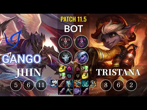 CGA Gango Jhin vs Tristana Bot - KR Patch 11.5