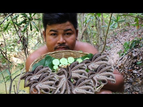 Technique Cooking Squad with Papaya Salad - Cook Octopus Eating Delicious
