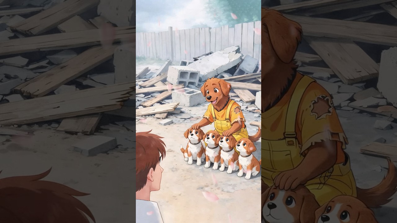 母犬が優しい男性に助けを求め、子犬たちを救ってもらった