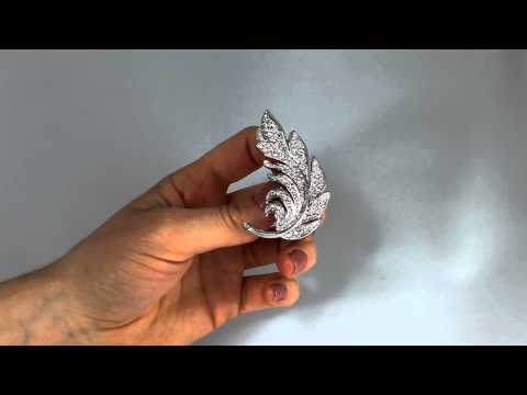 Austrian Crystal Leaf Brooch