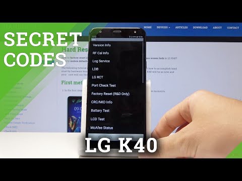 SECRET CODES LG K40 - Useful Information / Hidden Mode