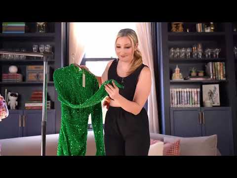 Sparkle and Shine in the Gali Sequin Velvet Gloves Mini Dress