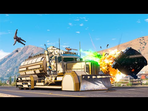 GTA 5 INVINCIBLE CERBERUS CRASHES Part.3 - SUPER CINEMATIC PICTURE WITH SLOW MO ep.82