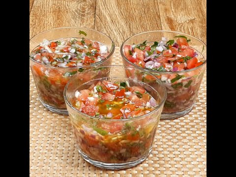 Como hacer Salsa Criolla, Salsa Pebre y Pico de Gallo