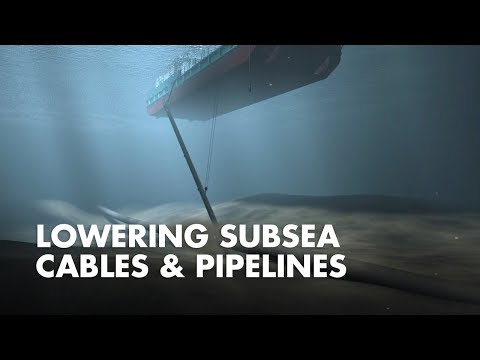 3D animation that shows how subsea cables and pipelines are lowered 